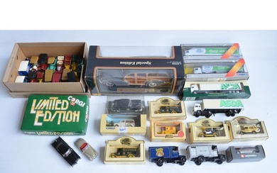 Collection of diecast model vehicles, many boxed, various sc...