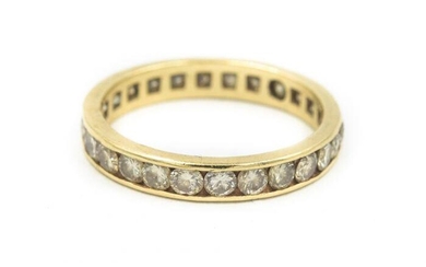 Contemporary Yellow Gold and Diamond Eternity Ring