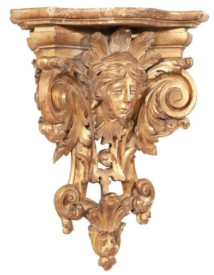 Continental Baroque Style Giltwood Wall Bracket