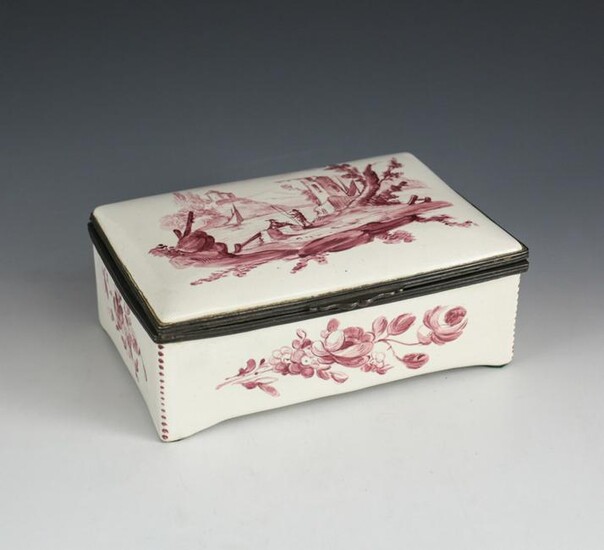 Continental Hand Painted Porcelain Dresser Box
