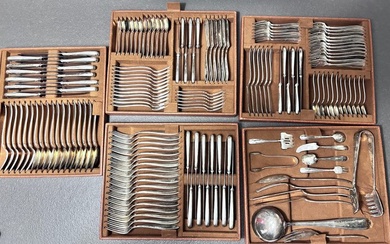 Cutlery set for 12 (157) - Clementi - .800 silver