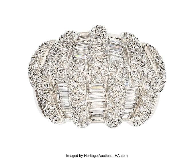 Diamond, White Gold Ring The ring features full-cut diamonds...