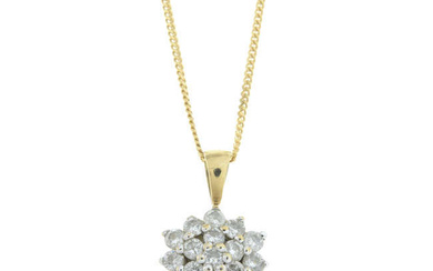 Diamond pendant, with 9ct gold chain