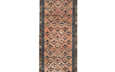 Distressed Muted Tribal Wool 3X9 Semi Antique Oriental Runner Rug Hallway Carpet