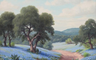 Dollie Nabinger (Am. 1905-1988), Bluebonnets, oil on canvasboard