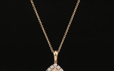 EFFY 14K 1.89 CT Sapphire and Diamond Double Halo Pendant Necklace