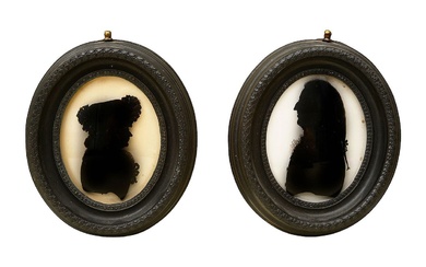 Early 19th century British school, A pair of silhouettes