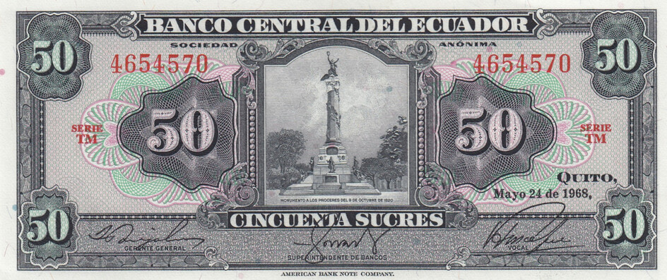 Ecuador 50 Sucres 1968