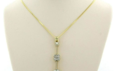 Edwardian diamond pendant, with modern chain