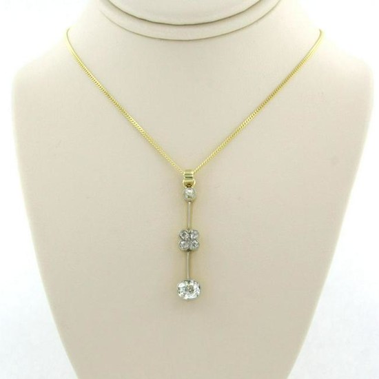 Edwardian diamond pendant, with modern chain