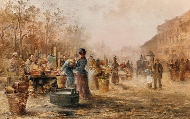 Emil Barbarini (1855 - 1933) - Paris market day