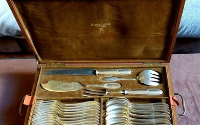 Ercuis table service for 12 people - Art Deco - Silverplate