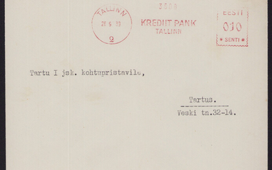 Estonia Tallinn - Tartu envelope 1939