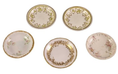 Five Vintage Fine China Mini Bowls And Plates