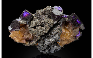 Fluorite, Sphalerite, Calcite Rosiclare Level, Minerva No. 1 Mine,...