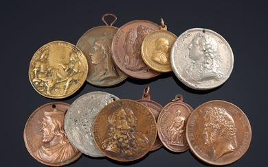 Fort lot de 12 médailles en cuivre, bronze,... - Lot 193 - De Baecque et Associés