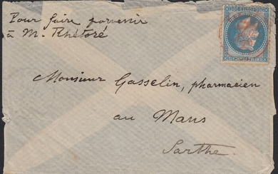France 1870 - "Le Général Faidherbe" balloon mail, red Paris (SC) postmark, Roumet certificate.