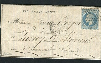 France 1871 - Rare Balloon Mail ‘Le Newton’ (January 2nd - January 15th 1871) - Balloon Dispatch