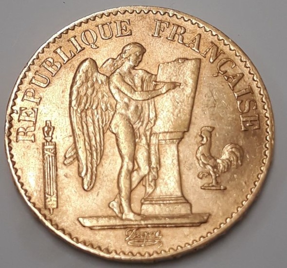 France - 20 Francs 1877 A - Gold