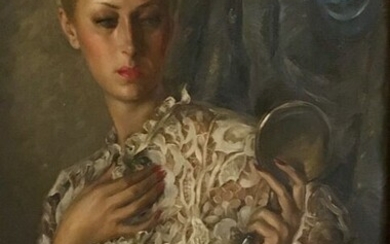 Francisco Ribera Gomez (1907-1990) - Mujer con espejo.