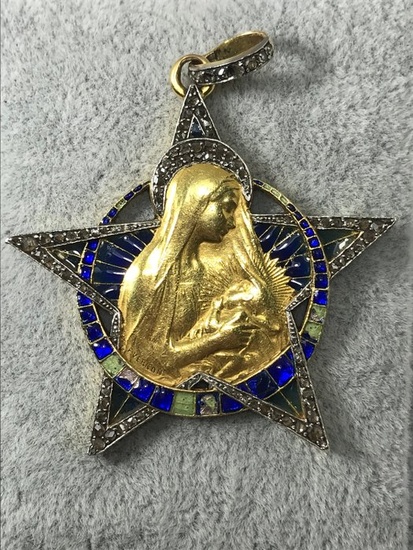 Frédéric-Charles Victor de Vernon (1858-1911) Gold - Pendant Diamond