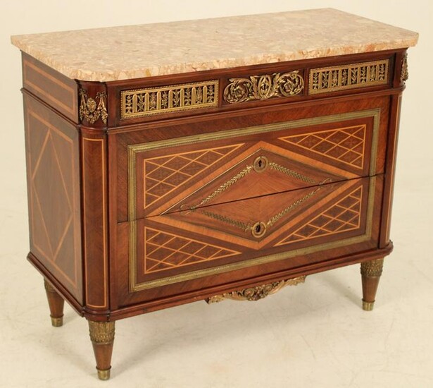 French Directoire Style Marble Top Commode