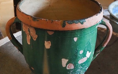 French Glazed Terracotta Castelnaudary Pot