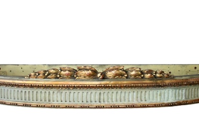 French Louis XVI style painted and partial gilt corona (bed...