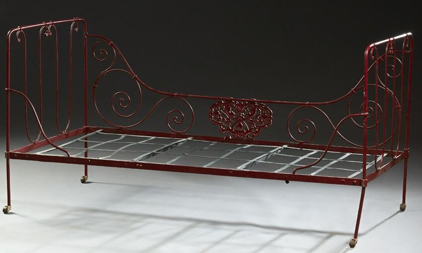 French Wrought Iron Folding Campaign Bed, late 19th c.