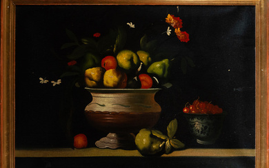 Fruit still life following models from the Majorcan Baroque school,...