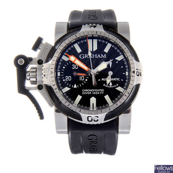 GRAHAM - a gentleman's stainless steel Chronofighter chronograph wrist watch.
