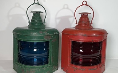 Giant Pair of Ships Port and Starboard Lanterns