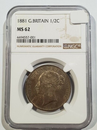 Great Britain - 1/2 Crown 1881 Victoria in NGC Slab - Silver
