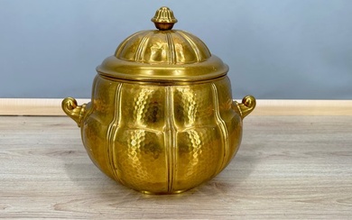 Grote art deco messing koperen punchkom - Bowl - Brass, Copper