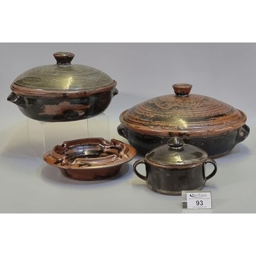Group of Nigerian Abuja stoneware pottery items to include; ...