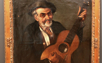Guitarrista , óleo sobre lienzo , Rodriguez Losada , José...