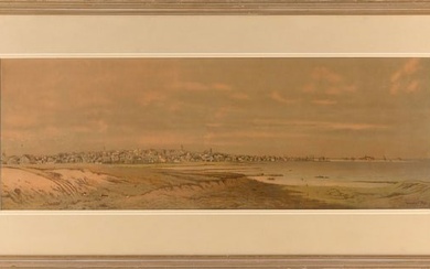 HAND-COLORED PRINT OF NANTUCKET, MASSACHUSETTS AFTER WILLIAM MACY Late 19th Century 11" x 31.5"