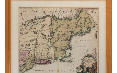 HOMANN, Johann Baptiste (1664-1727) Nova Anglia Septentrionali Americae implantata Anglorumique coloniis florentissima. Nuremberg, ca 1724.