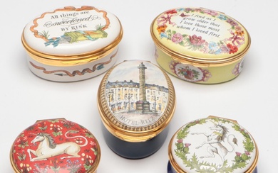 Halcyon Days and Other Enamel Memento and Souvenir Boxes