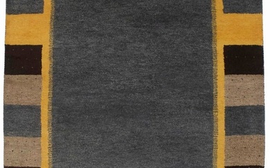 Hand-Knotted Indo-Gabbeh 6X8 Tribal Geometric Oriental Rug Kids Bedroom Carpet