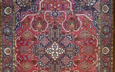 Handmade Vintage Persian Tabriz Rug, 12.8X10, Wool