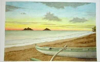 Hawaii Painting Lanikai Sunrise & Outrigger Segedin