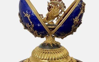 IMPERIAL FABERGE STERLING SILVER MUSICAL FIREBIRD EGG