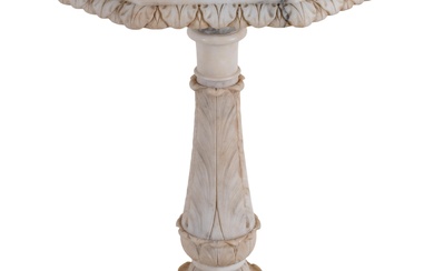 ITALIAN CLASSICAL STYLE MARBLE TABLE, LATE 19TH CENTURY 32 1/2 x 18 1/2 in. (82.6 x 47 cm.)