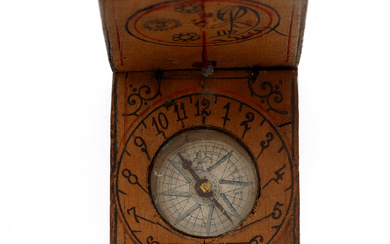 JOAO DA SILVA. Portuguese pocket sundial with compass, early 20th Century.