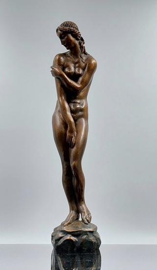 Jaroslav Horejc (1886-1983) - Sculpture, Staande naakte dame - 35.5 cm - Bronze