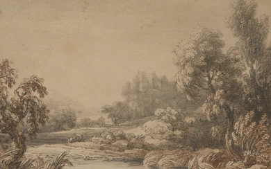 Jean-Baptiste Claude Chatelain, British / French 1710-1758- River landscape with...