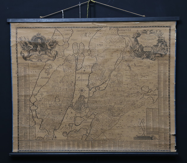 KARTA, "Generalkarta öfver Stockholm...", 1800-tal.