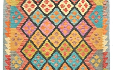Kilim Oriental Rug Multicolored Geometric 4X6 Reversible Bedroom Carpet