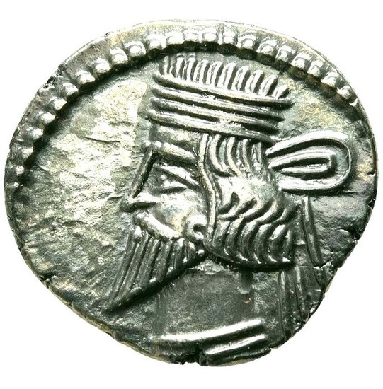 Kings of Parthia- AR Drachm, Ekbatana. Vologases III (AD 105-147) - Silver